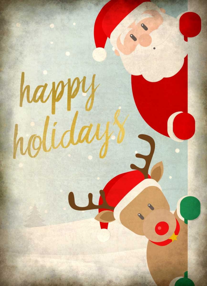 Santa and Rudolph art print by Kimberly Allen for $57.95 CAD
