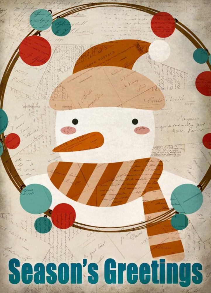 Seasons Greetings Snowman art print by Kimberly Allen for $57.95 CAD