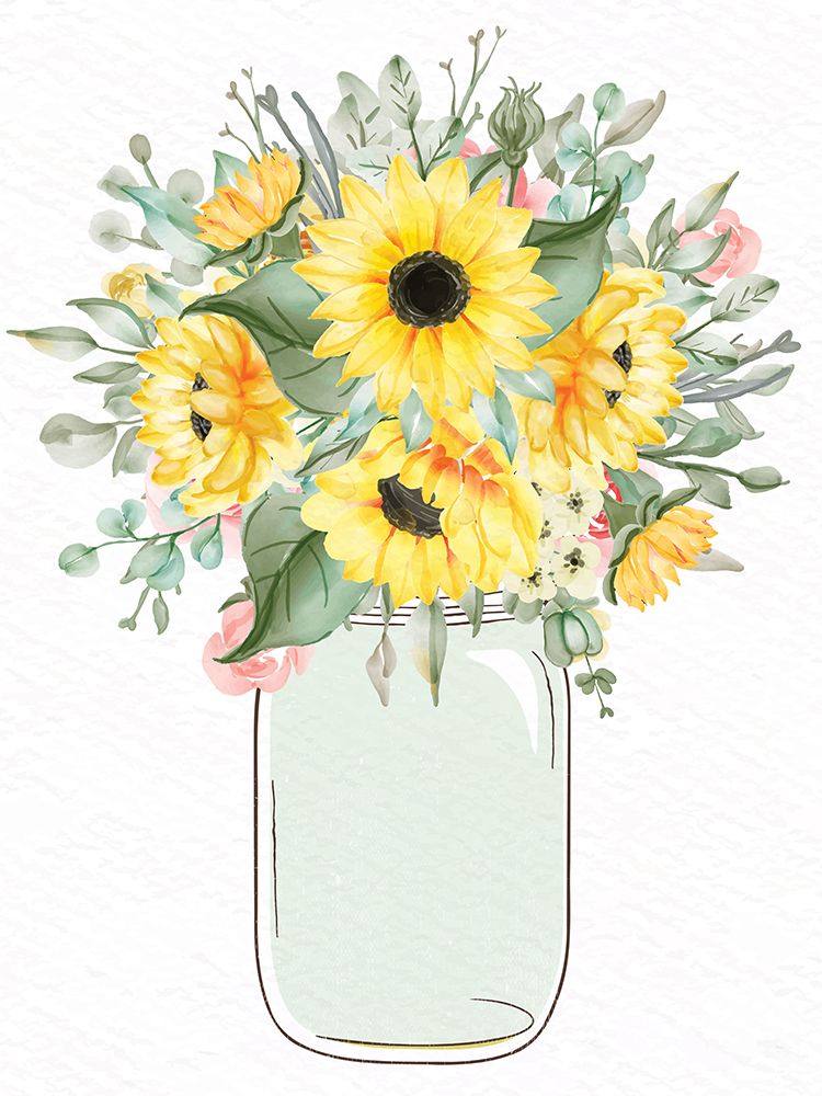 Mason Jar Floral 2 art print by Kimberly Allen for $57.95 CAD