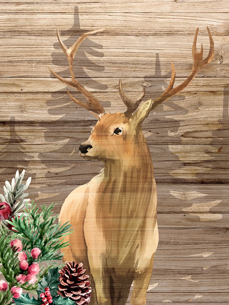 Forest Deer Christmas art print by Kimberly Allen for $57.95 CAD