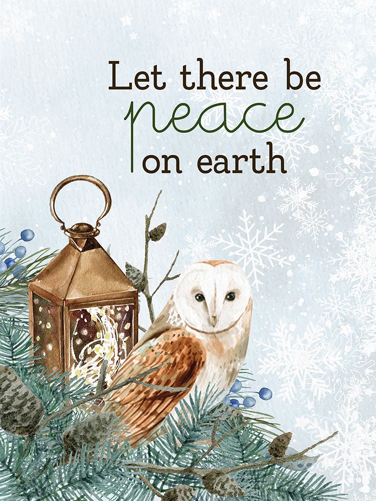 Peace on Earth Owl art print by Kimberly Allen for $57.95 CAD