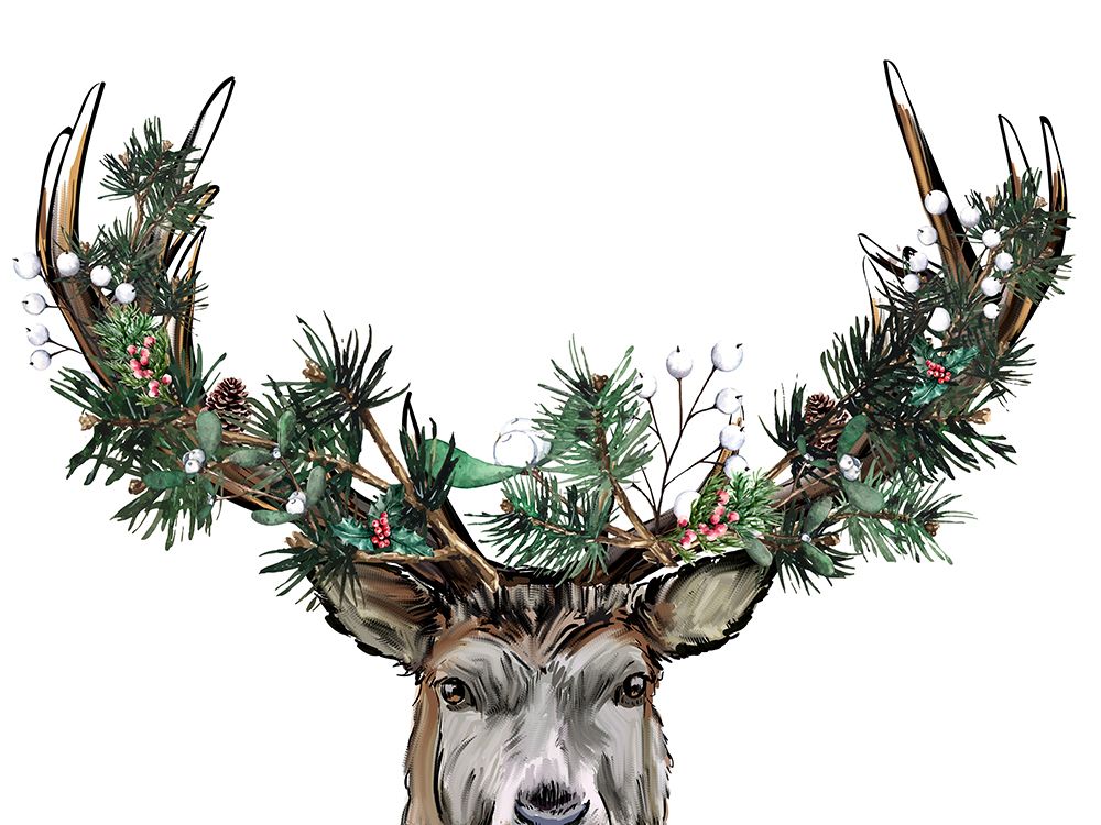 Christmas Deer art print by Kimberly Allen for $57.95 CAD