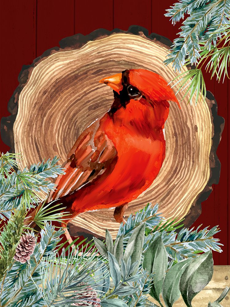 Cardinal Wood Round art print by Kimberly Allen for $57.95 CAD