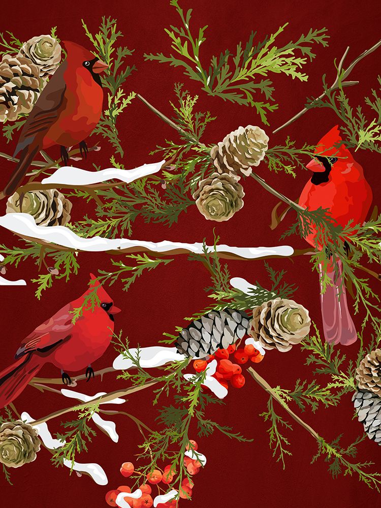 Cardinal Branches V2 art print by Kimberly Allen for $57.95 CAD