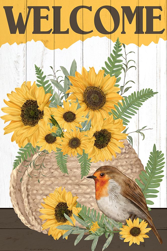 Basket Of Sunflowers art print by Kimberly Allen for $57.95 CAD