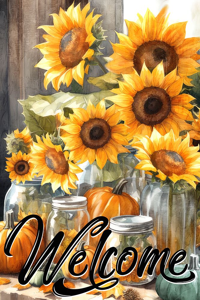 Sunflower Pumpkin Jars art print by Kimberly Allen for $57.95 CAD