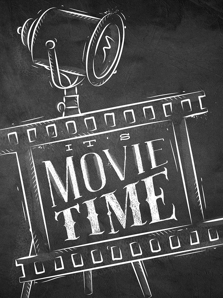 Chalkboard Movie Time 1 art print by Kimberly Allen for $57.95 CAD