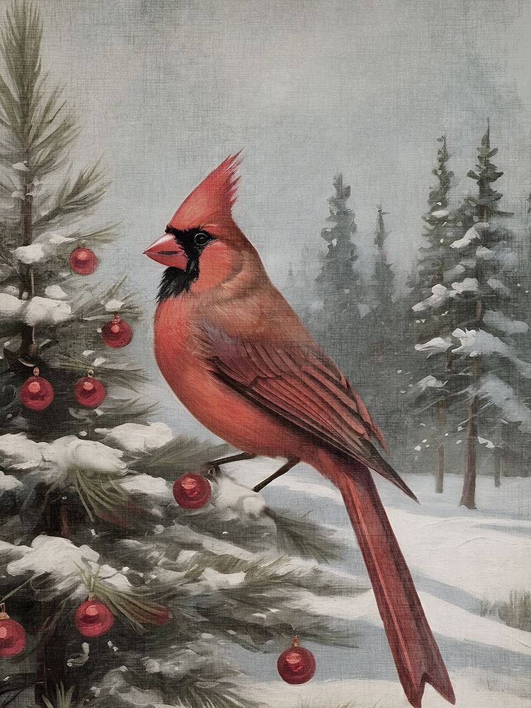 Cardinal Pine Vintage art print by Kimberly Allen for $57.95 CAD