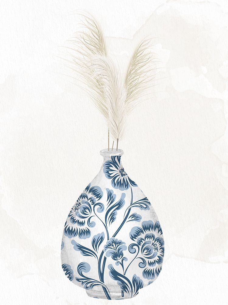 Patterned Vase In Blue 1 art print by Kimberly Allen for $57.95 CAD