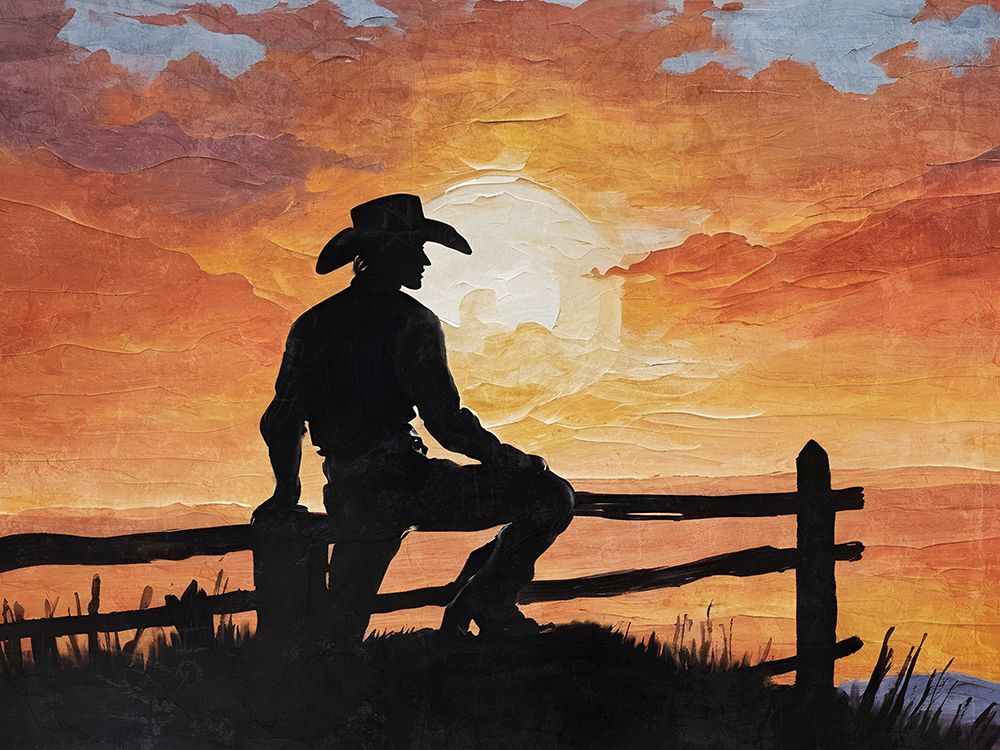 Cowboy Sunset 1 art print by Kimberly Allen for $57.95 CAD