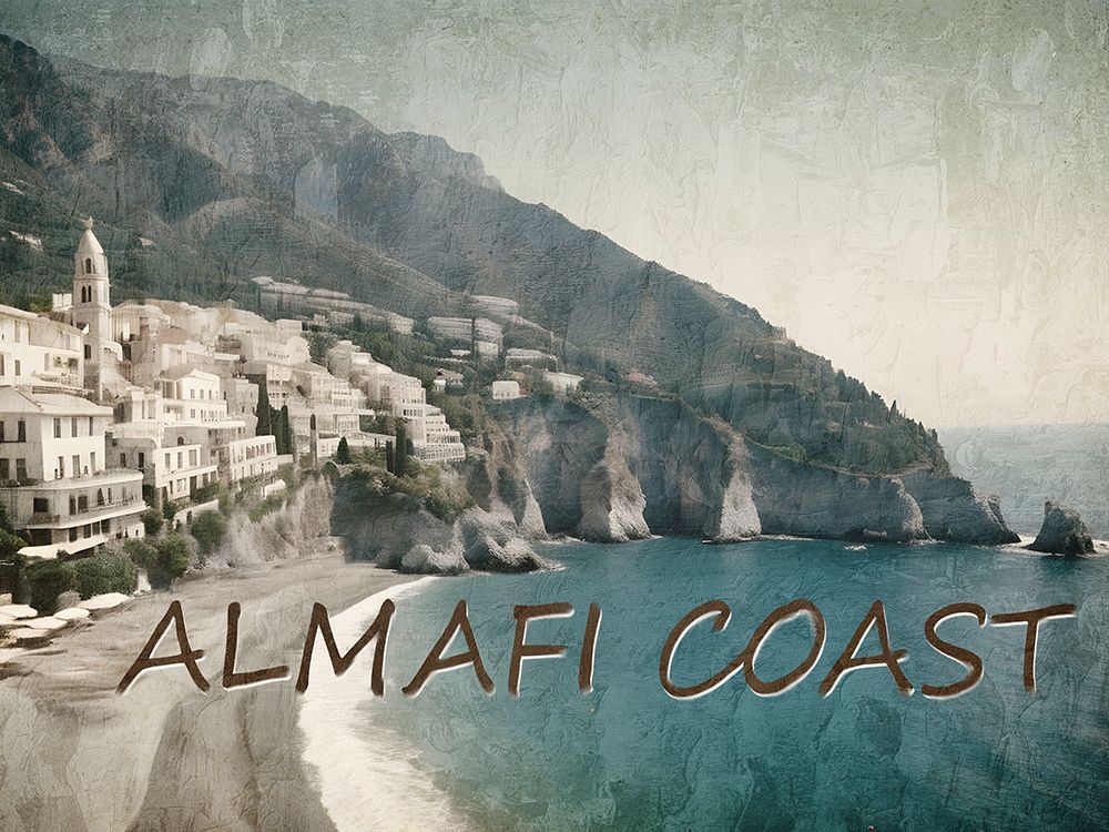 Vintage Almafi Coast art print by Kimberly Allen for $57.95 CAD