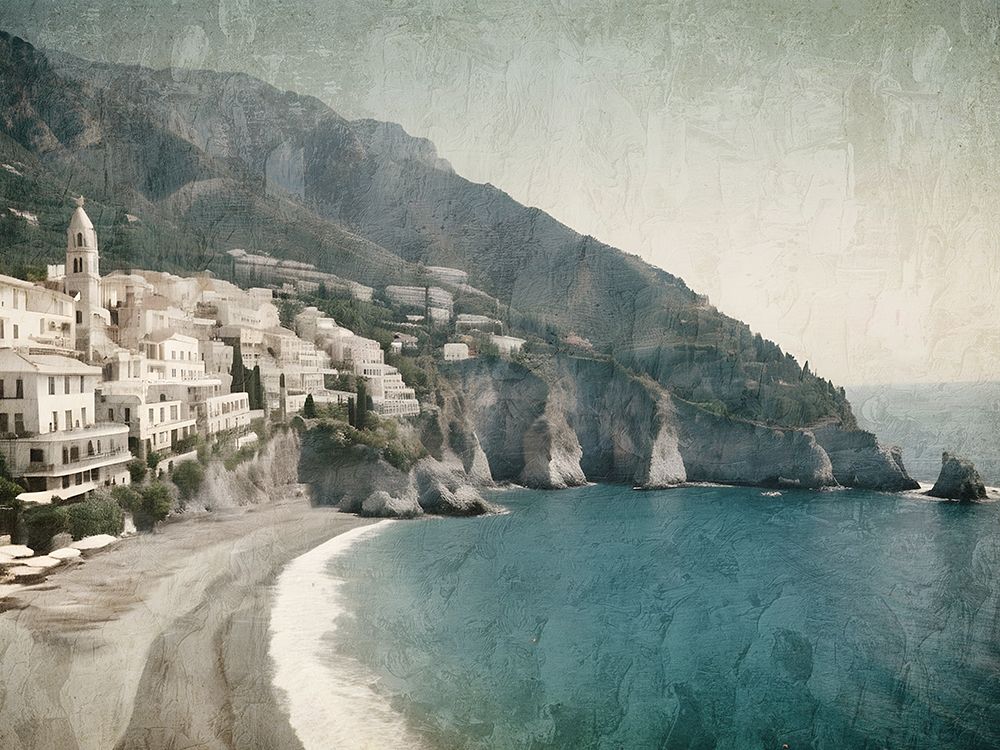 Vintage Almafi Coast art print by Kimberly Allen for $57.95 CAD