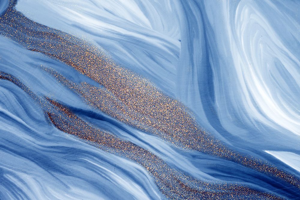 Blue Waves Of Gold art print by Kimberly Allen for $57.95 CAD