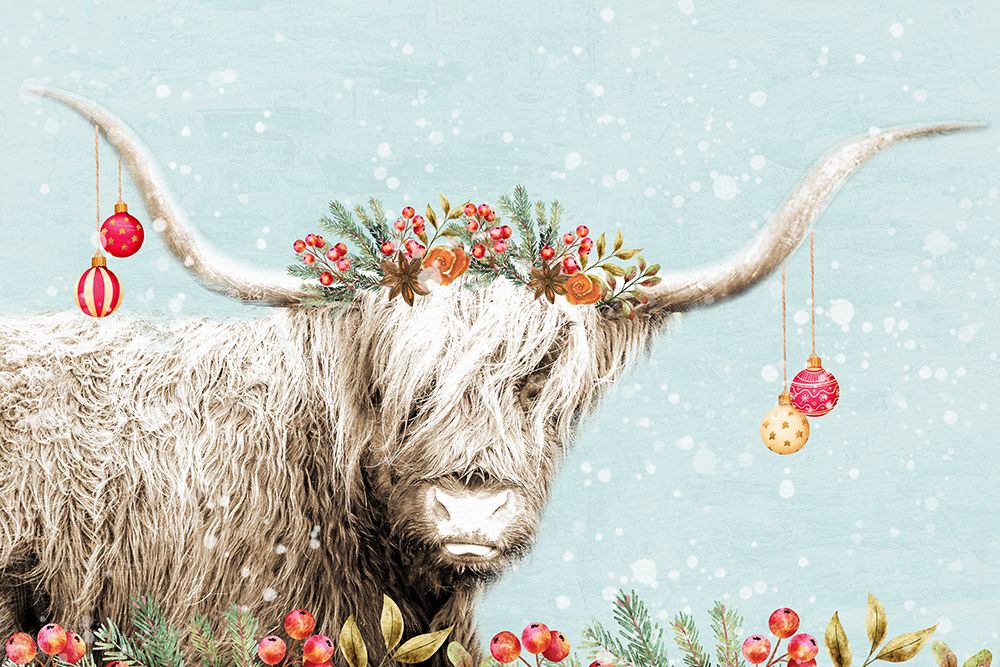 Highland Christmas Cow art print by Kimberly Allen for $57.95 CAD