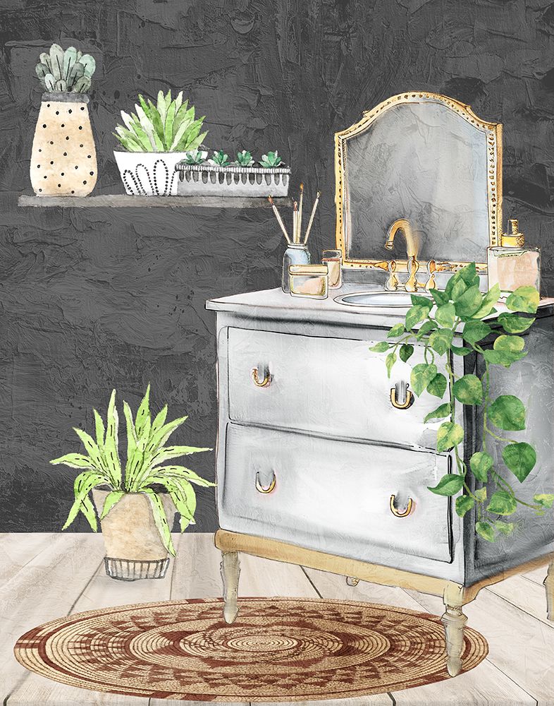 Relaxed Greens Bath 2 art print by Kimberly Allen for $57.95 CAD
