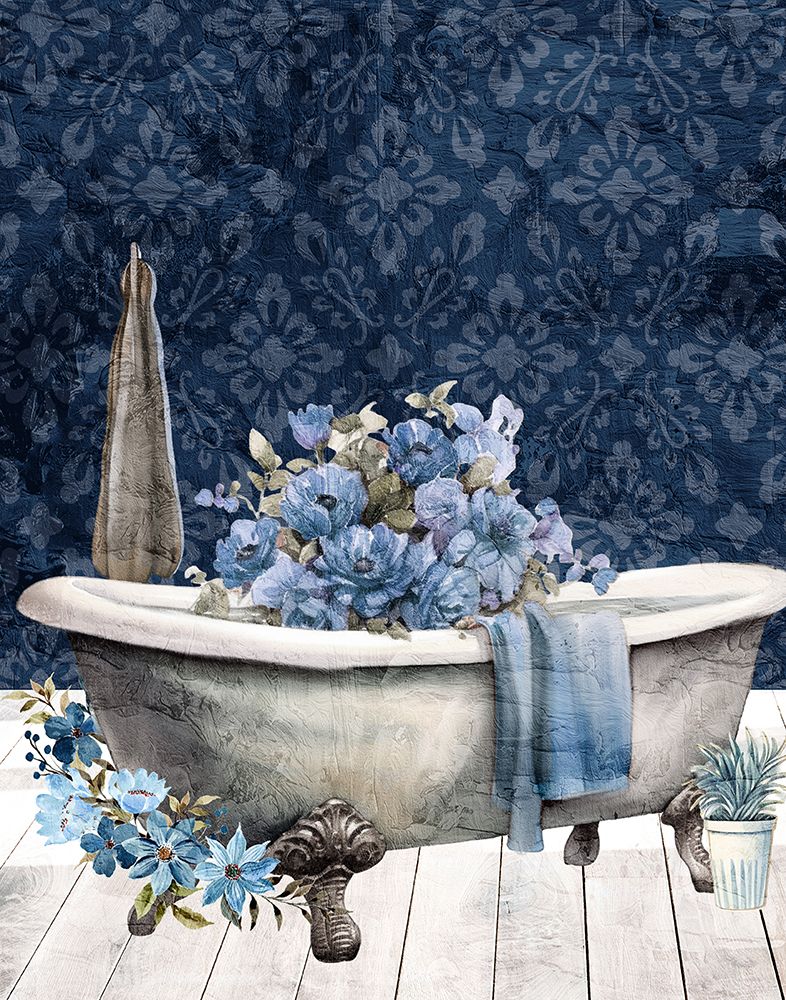 Blue Bath Floral 2 art print by Kimberly Allen for $57.95 CAD