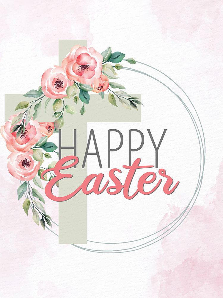 Happy Easter Cross art print by Kimberly Allen for $57.95 CAD