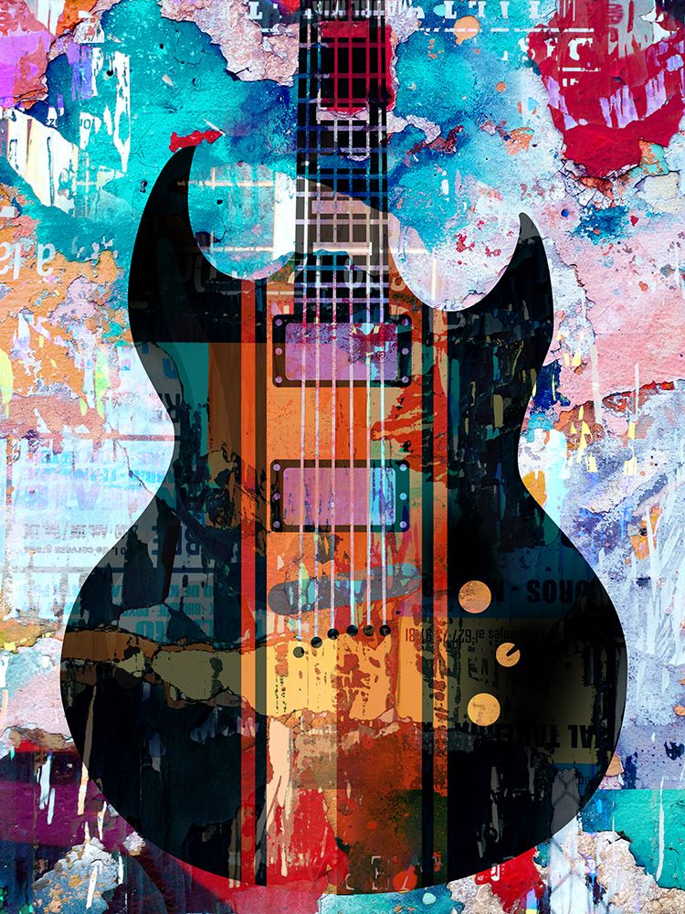 Graffiti Guitar 2 art print by Kimberly Allen for $57.95 CAD