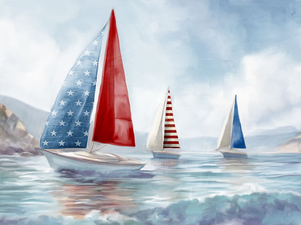 Patriotic Sail art print by Kimberly Allen for $57.95 CAD