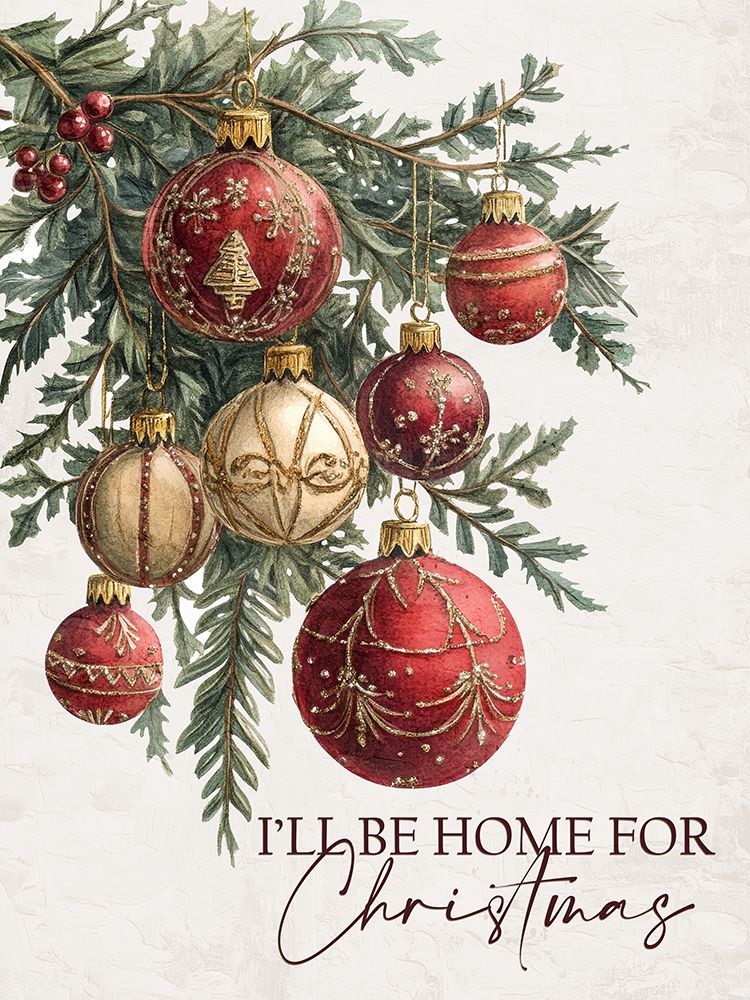 Home For Christmas Ornaments art print by Kimberly Allen for $57.95 CAD