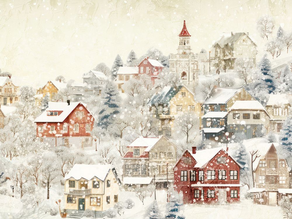 Snowy Village art print by Kimberly Allen for $57.95 CAD