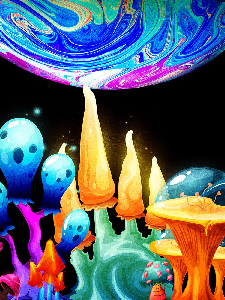 Space Mushroom 2 art print by Kimberly Allen for $57.95 CAD
