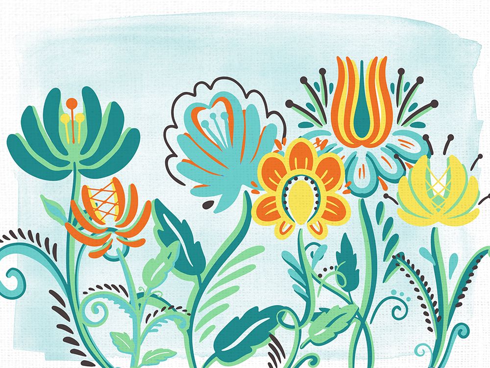 Folksy Fun Floral 3 art print by Kimberly Allen for $57.95 CAD