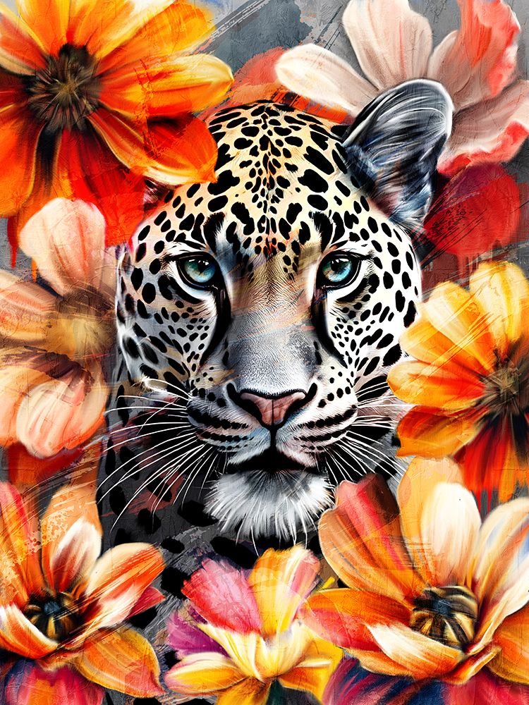 Leopard Floral 1 art print by Kimberly Allen for $57.95 CAD