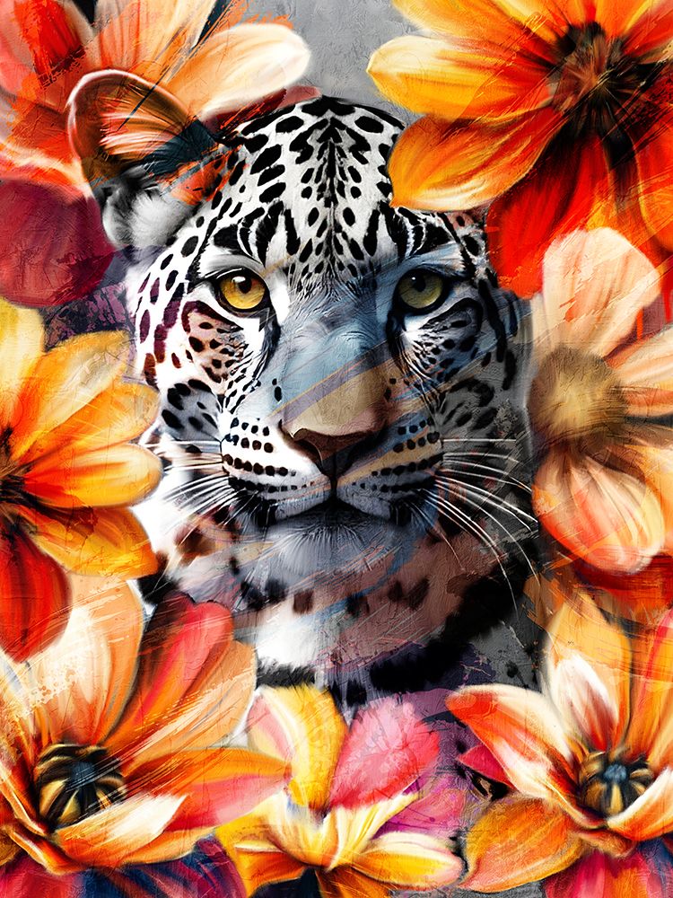 Leopard Floral 2 art print by Kimberly Allen for $57.95 CAD