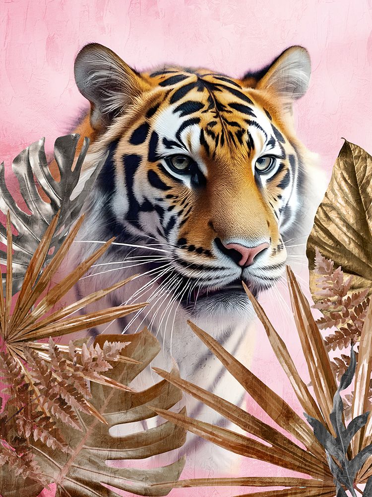 Pink Palm Tiger 1 art print by Kimberly Allen for $57.95 CAD