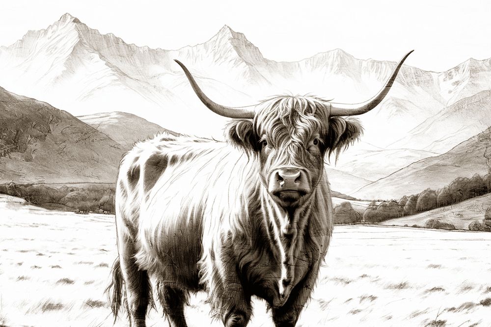Highland Sepia Sketch art print by Kimberly Allen for $57.95 CAD