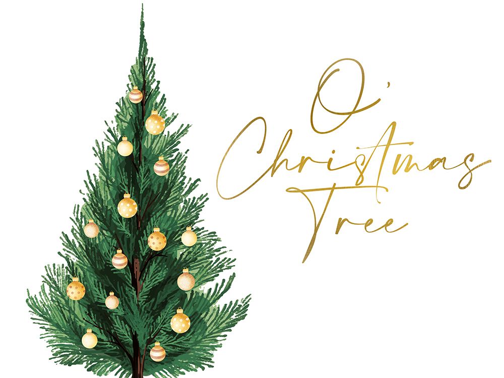 O Christmas Tree Gold art print by Kimberly Allen for $57.95 CAD