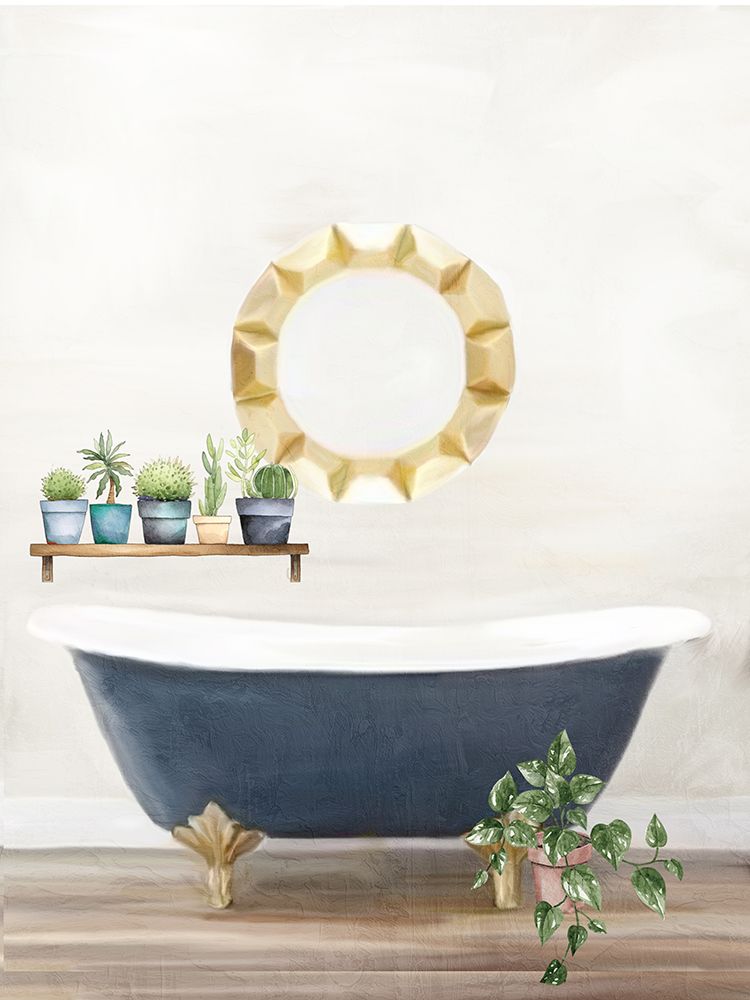 Blue And Gold Bath 1 art print by Kimberly Allen for $57.95 CAD