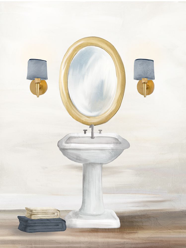 Blue And Gold Bath 2 art print by Kimberly Allen for $57.95 CAD