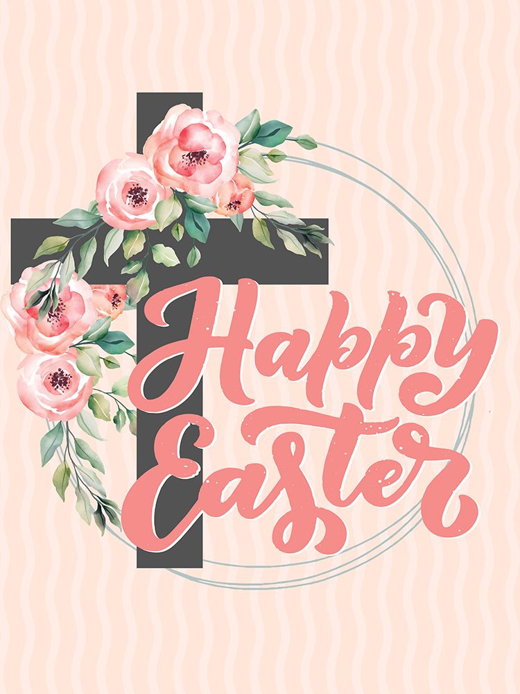 Happy Easter Cross art print by Kimberly Allen for $57.95 CAD