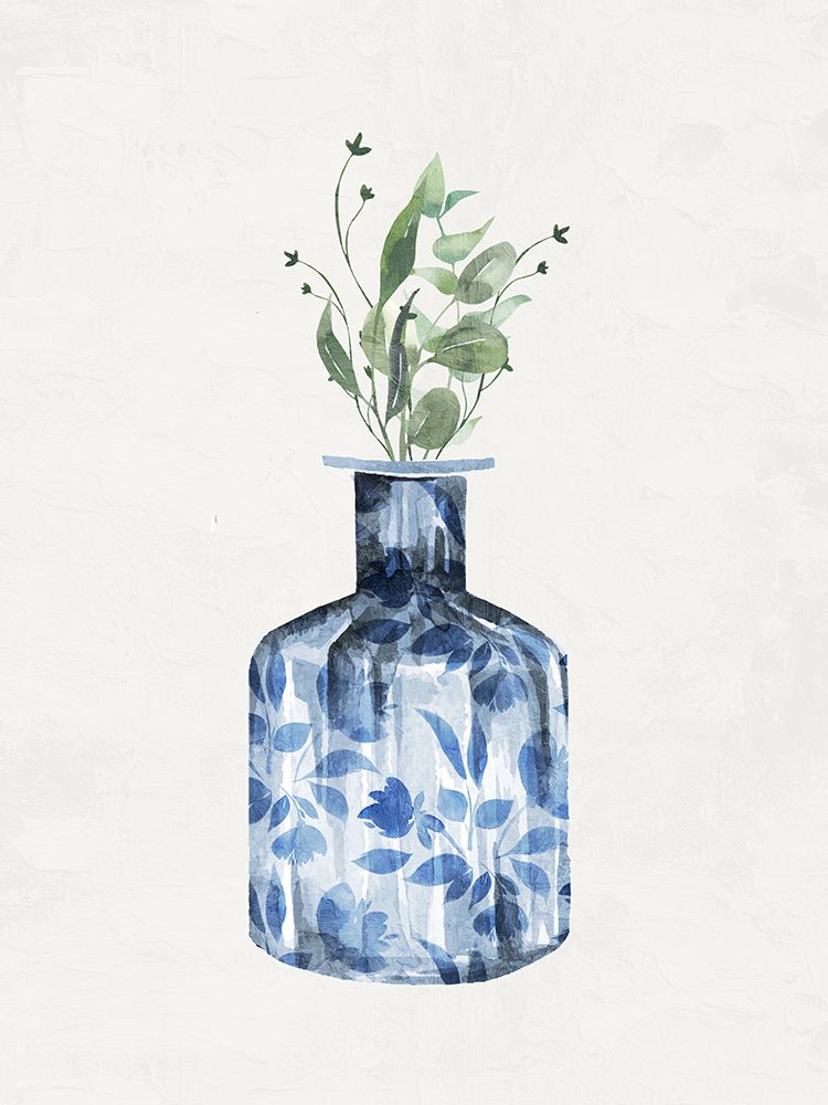 Blue Floral Vase 1 art print by Kimberly Allen for $57.95 CAD