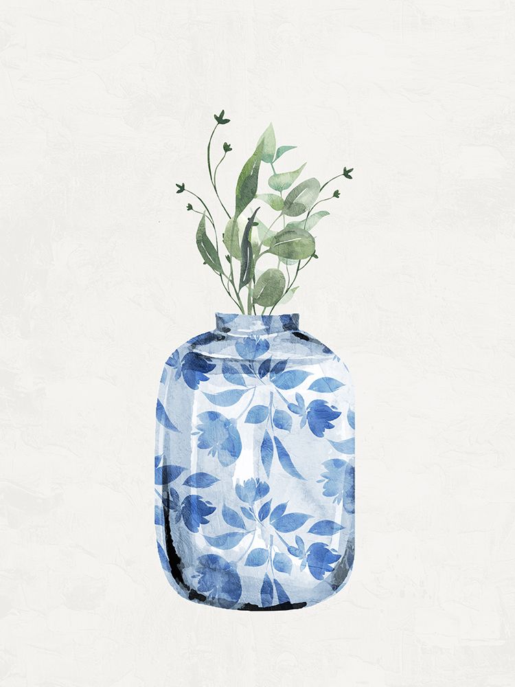 Blue Floral Vase 2 art print by Kimberly Allen for $57.95 CAD