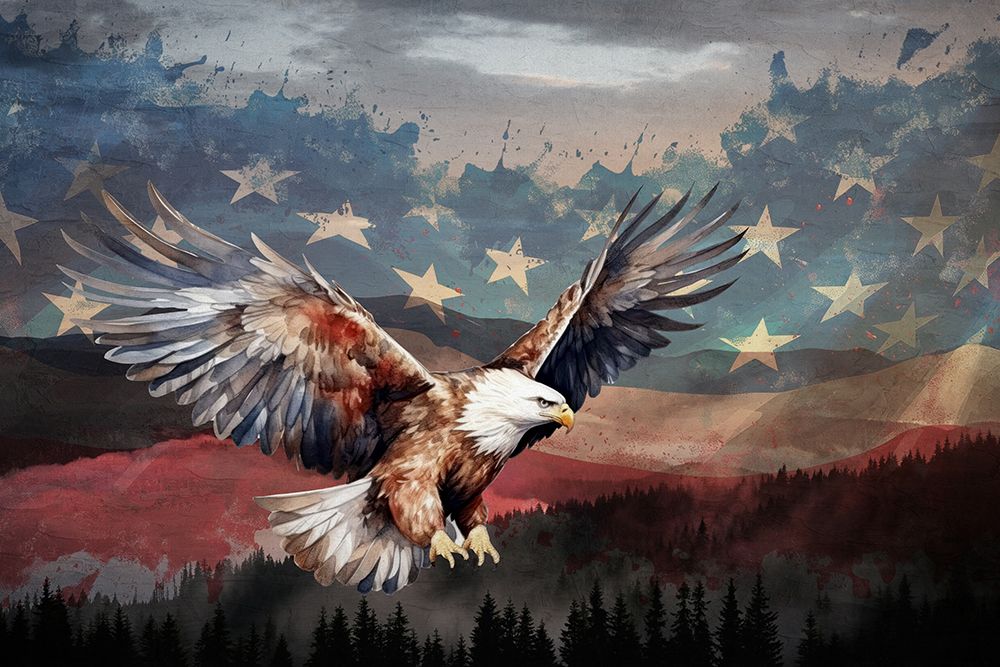 Red White And Blue Flight art print by Kimberly Allen for $57.95 CAD