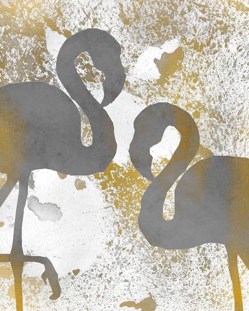 Gold Flamingos 1 art print by Kimberly Allen for $57.95 CAD
