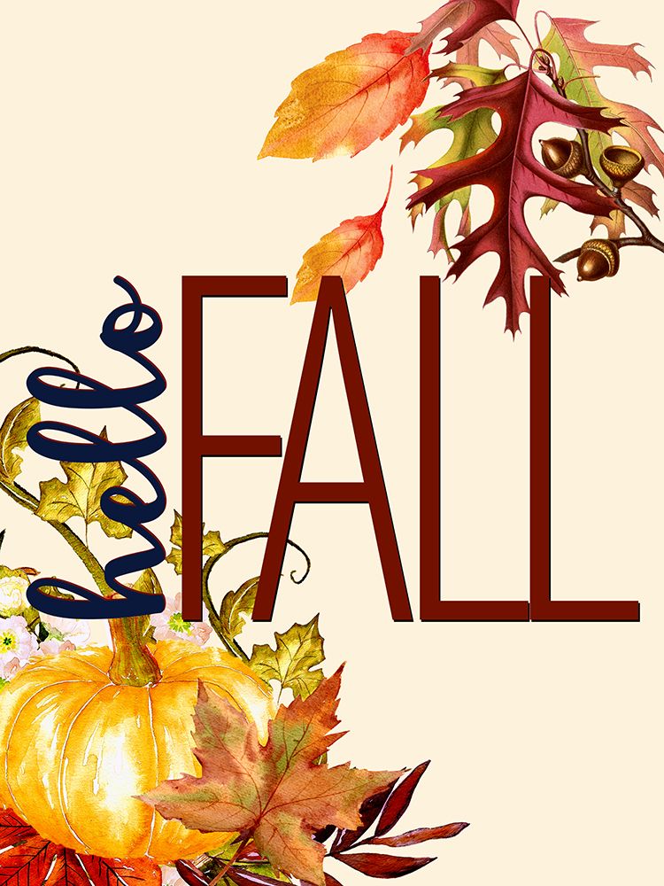 Hello Fall Leaves art print by Kimberly Allen for $57.95 CAD