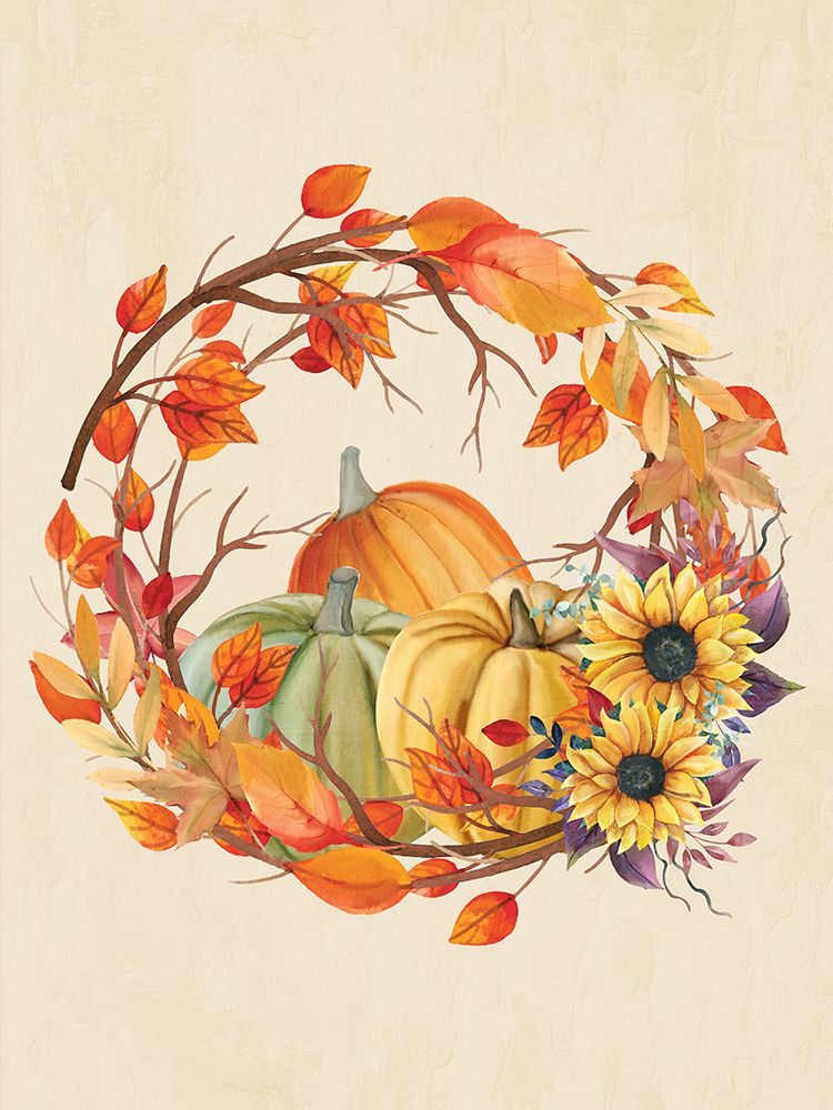Pumpkin Wreath art print by Kimberly Allen for $57.95 CAD