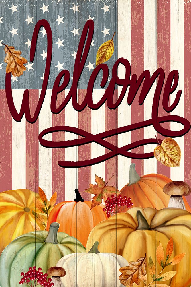 Patriotic Pumpkin Fall art print by Kimberly Allen for $57.95 CAD