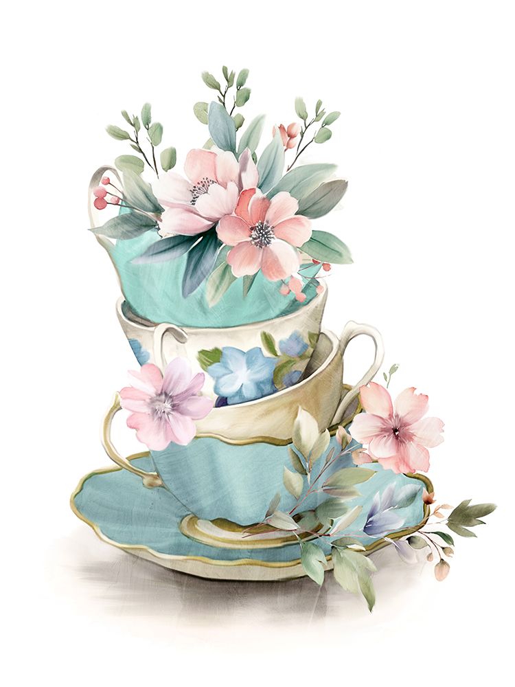 Tea Cup Stack 1 art print by Kimberly Allen for $57.95 CAD