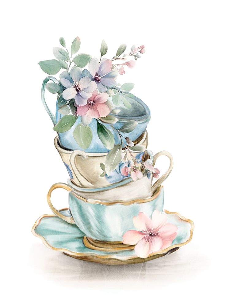 Tea Cup Stack 2 art print by Kimberly Allen for $57.95 CAD