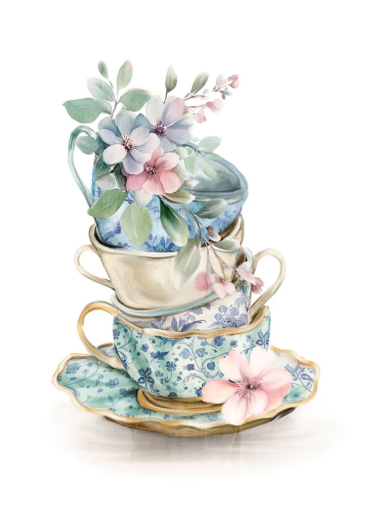 Tea Cup Chinoiserie 2 art print by Kimberly Allen for $57.95 CAD