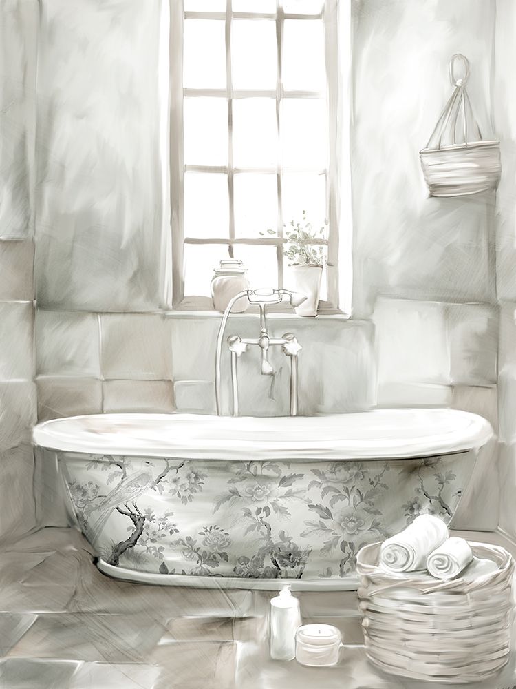 Framed Bath 1 art print by Kimberly Allen for $57.95 CAD