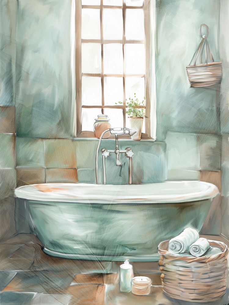 Seagreen Bath 1 art print by Kimberly Allen for $57.95 CAD