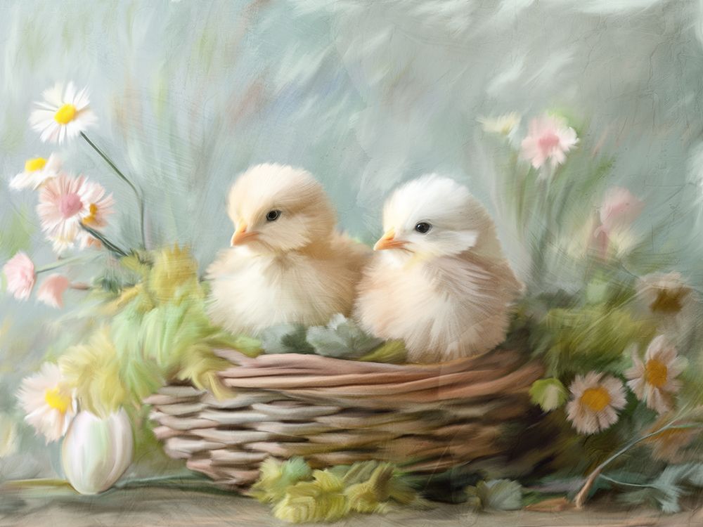 Chicks Basket art print by Kimberly Allen for $57.95 CAD