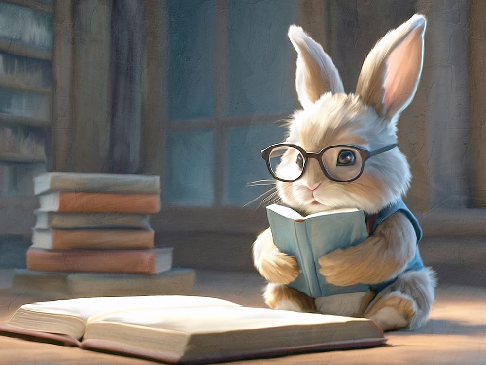 Bookish Bunny art print by Kimberly Allen for $57.95 CAD