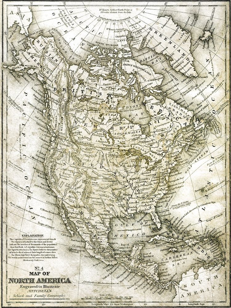 No 4 North America Map art print by Kimberly Allen for $57.95 CAD